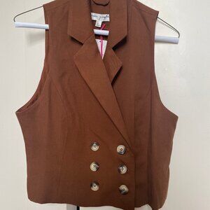 NWT Free People caramel colored vest - Size 4